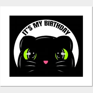 Logo Black Cat's Birthday On Purrsday Posters and Art